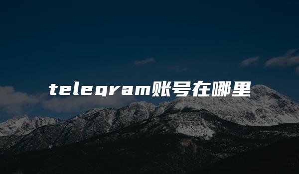 telegram账号在哪里