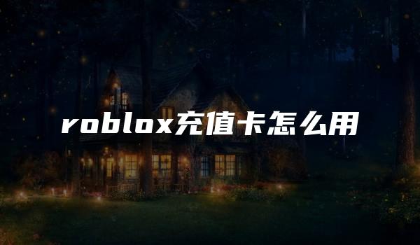 roblox充值卡怎么用