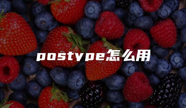 postype怎么用