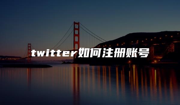 twitter如何注册账号