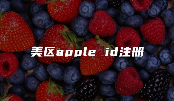 美区apple id注册