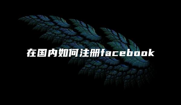 在国内如何注册facebook