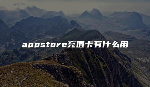 appstore充值卡有什么用