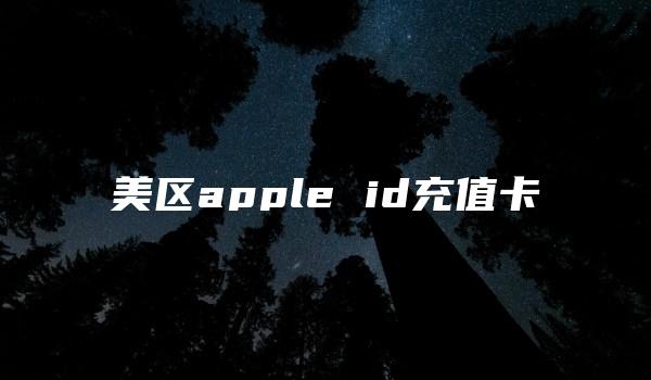 美区apple id充值卡