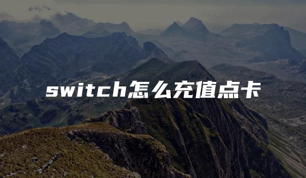 switch怎么充值点卡