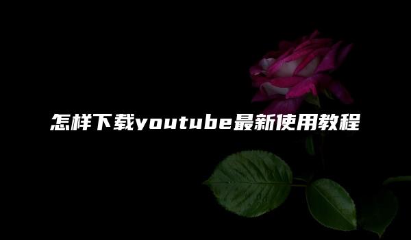 怎样下载youtube最新使用教程