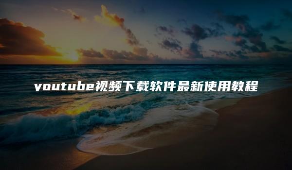 youtube视频下载软件最新使用教程