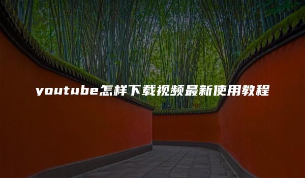 youtube怎样下载视频最新使用教程