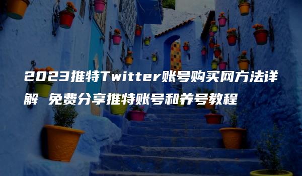 2023推特Twitter账号购买网方法详解 免费分享推特账号和养号教程