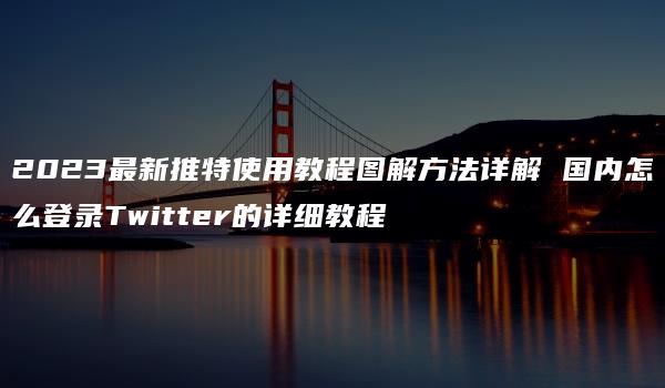 2023最新推特使用教程图解方法详解 国内怎么登录Twitter的详细教程