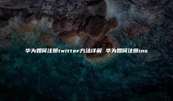 华为如何注册twitter方法详解 华为如何注册ins