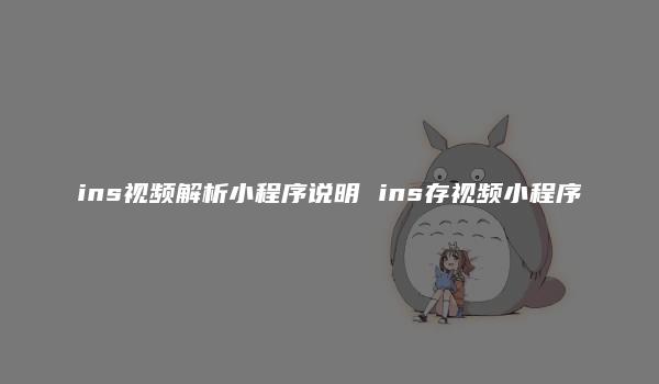 ins视频解析小程序说明 ins存视频小程序