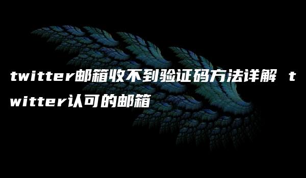 twitter邮箱收不到验证码方法详解 twitter认可的邮箱