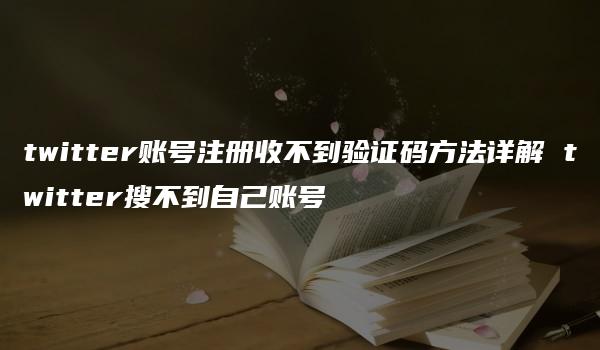 twitter账号注册收不到验证码方法详解 twitter搜不到自己账号