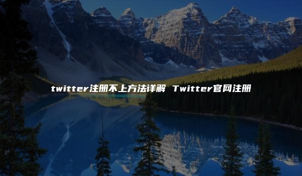 twitter注册不上方法详解 Twitter官网注册