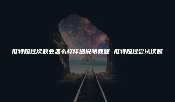 推特超过次数会怎么样详细说明教程 推特超过尝试次数