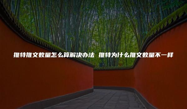 推特推文数量怎么算解决办法 推特为什么推文数量不一样