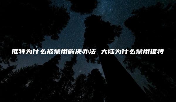 推特为什么被禁用解决办法 大陆为什么禁用推特