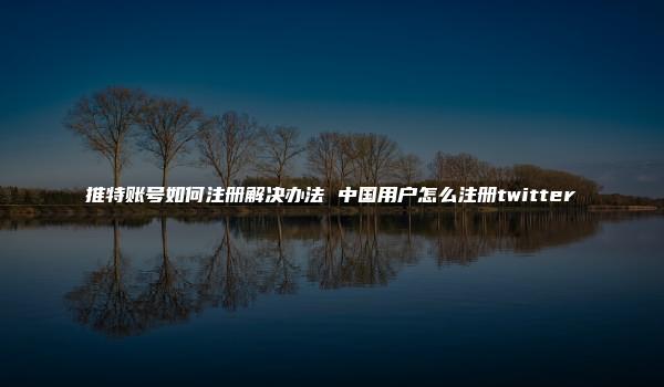 推特账号如何注册解决办法 中国用户怎么注册twitter