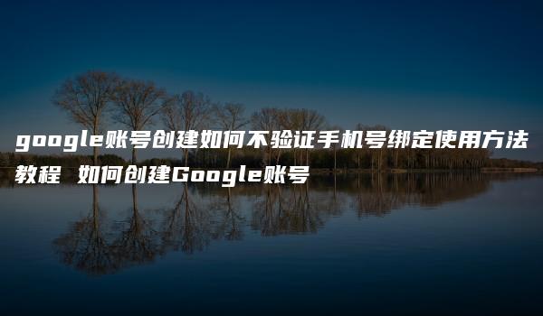 google账号创建如何不验证手机号绑定使用方法教程 如何创建Google账号