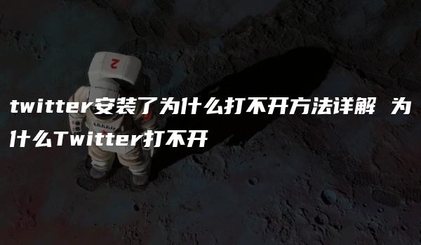 twitter安装了为什么打不开方法详解 为什么Twitter打不开