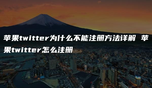 苹果twitter为什么不能注册方法详解 苹果twitter怎么注册