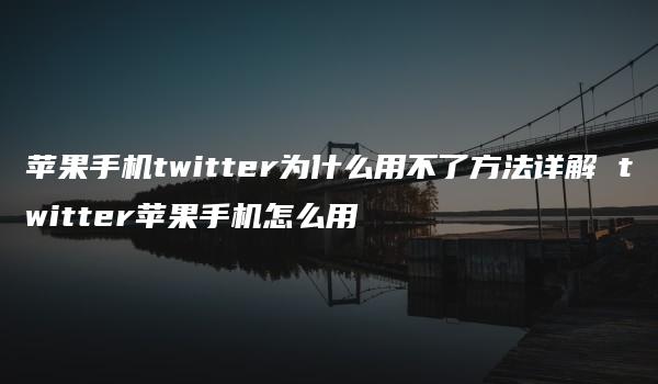 苹果手机twitter为什么用不了方法详解 twitter苹果手机怎么用