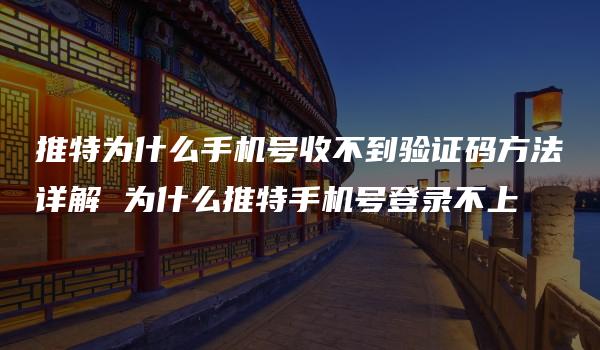 推特为什么手机号收不到验证码方法详解 为什么推特手机号登录不上