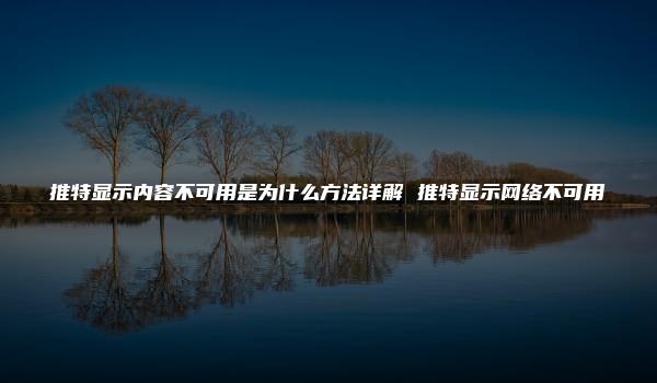 推特显示内容不可用是为什么方法详解 推特显示网络不可用