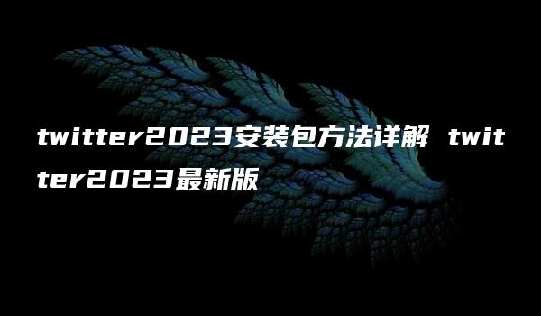 twitter2023安装包方法详解 twitter2023最新版