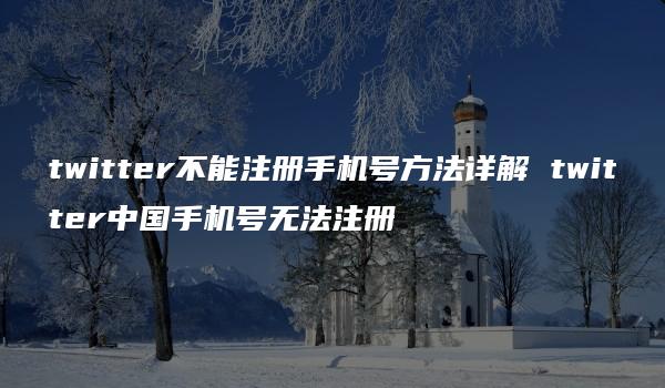 twitter不能注册手机号方法详解 twitter中国手机号无法注册