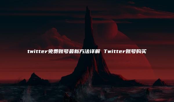 twitter免费账号最新方法详解 Twitter账号购买