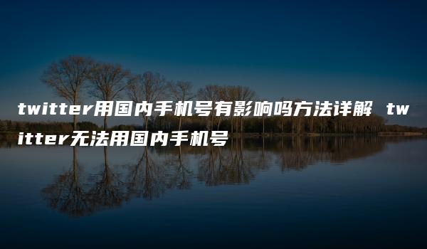 twitter用国内手机号有影响吗方法详解 twitter无法用国内手机号