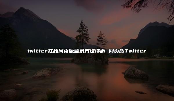 twitter在线网页版登录方法详解 网页版Twitter