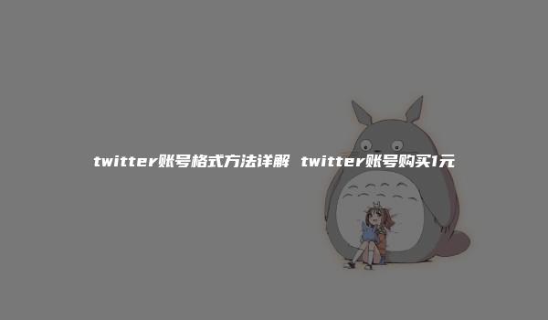 twitter账号格式方法详解 twitter账号购买1元