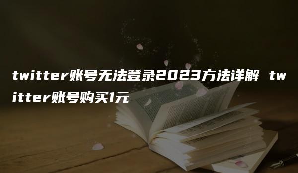 twitter账号无法登录2023方法详解 twitter账号购买1元