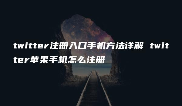 twitter注册入口手机方法详解 twitter苹果手机怎么注册