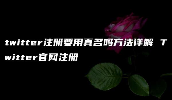 twitter注册要用真名吗方法详解 Twitter官网注册