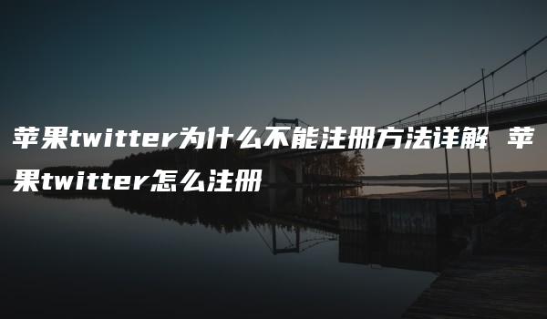 苹果twitter为什么不能注册方法详解 苹果twitter怎么注册