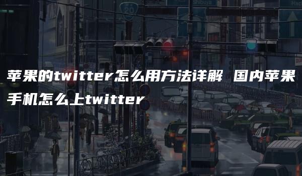 苹果的twitter怎么用方法详解 国内苹果手机怎么上twitter