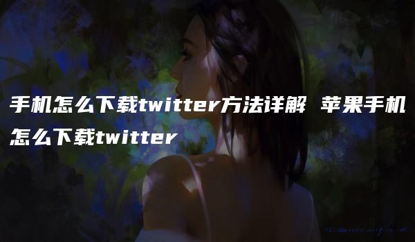 手机怎么下载twitter方法详解 苹果手机怎么下载twitter