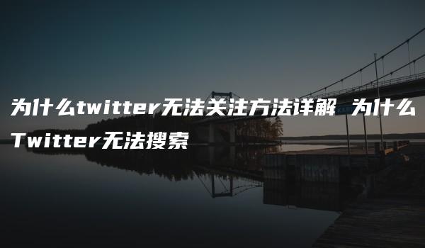 为什么twitter无法关注方法详解 为什么Twitter无法搜索