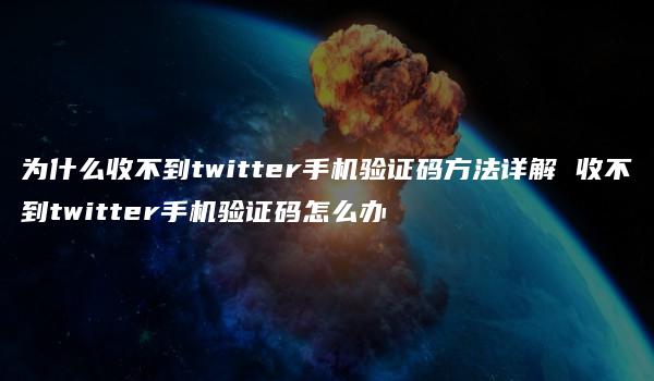 为什么收不到twitter手机验证码方法详解 收不到twitter手机验证码怎么办