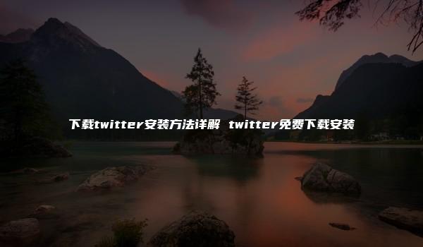 下载twitter安装方法详解 twitter免费下载安装