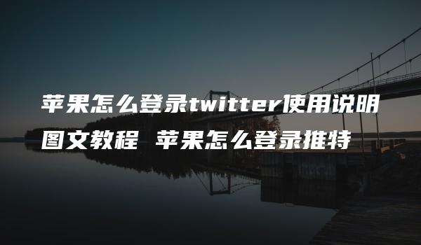 苹果怎么登录twitter使用说明图文教程 苹果怎么登录推特