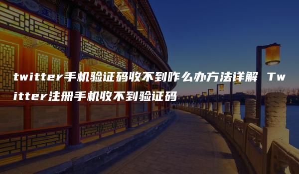 twitter手机验证码收不到咋么办方法详解 Twitter注册手机收不到验证码