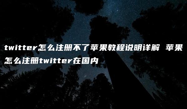 twitter怎么注册不了苹果教程说明详解 苹果怎么注册twitter在国内