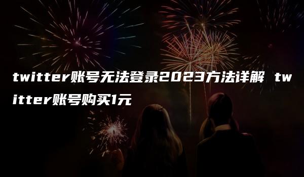 twitter账号无法登录2023方法详解 twitter账号购买1元