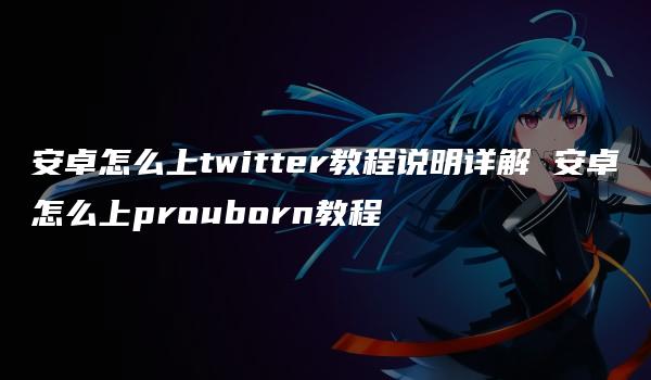 安卓怎么上twitter教程说明详解 安卓怎么上prouborn教程