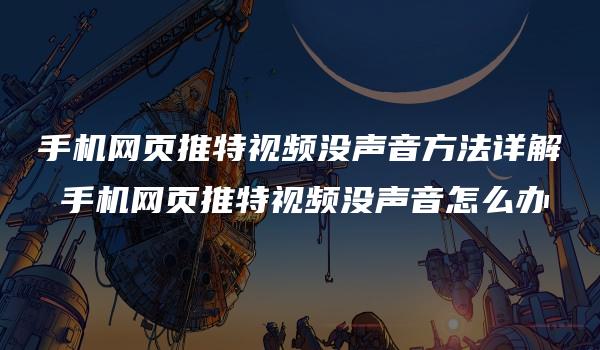 手机网页推特视频没声音方法详解 手机网页推特视频没声音怎么办